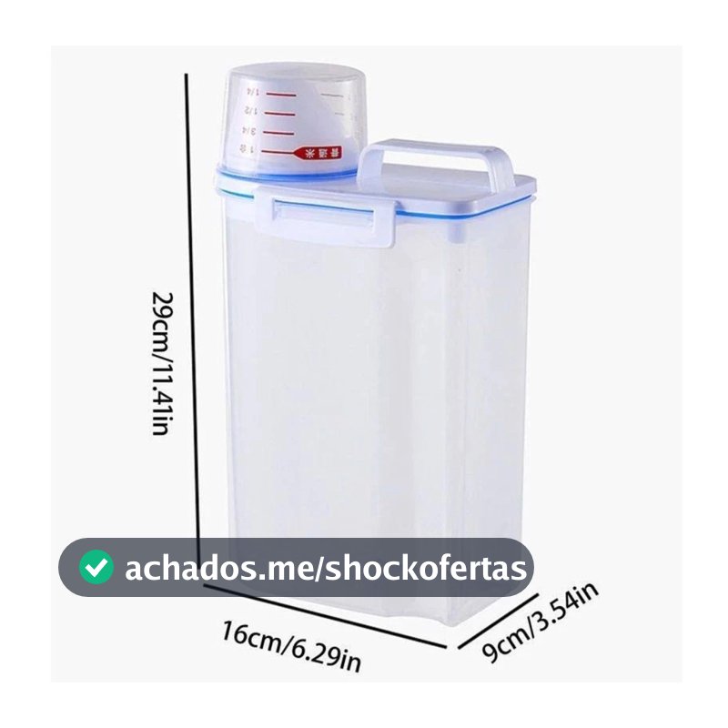Pote Hermético 2.5L Com Copo Medidor Bico Dosador Cozinha Mantimentos Lavanderia Multiuso