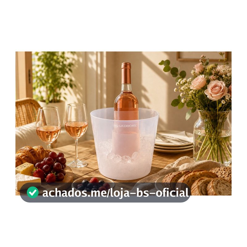 Balde de Gelo com separação entre garrafa e gelo Branco Bebida Festa para Vinho