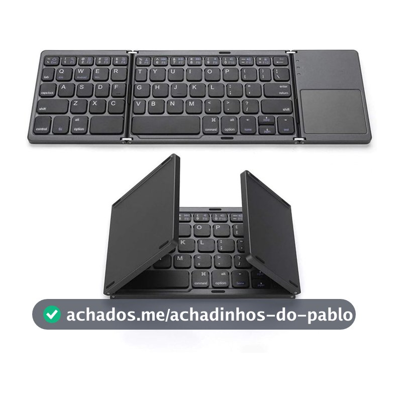 Teclado sem fio dobrável portátil ultrafino com Touchpad adequado para Tablets ou telefones celulares