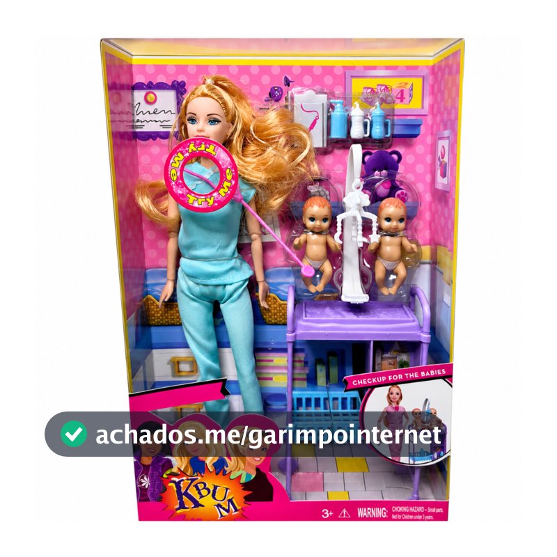Boneca Articulada Profissões Médica Veterinária Chef Confeiteira com Acessórios incriveis 30 cm Imaginação