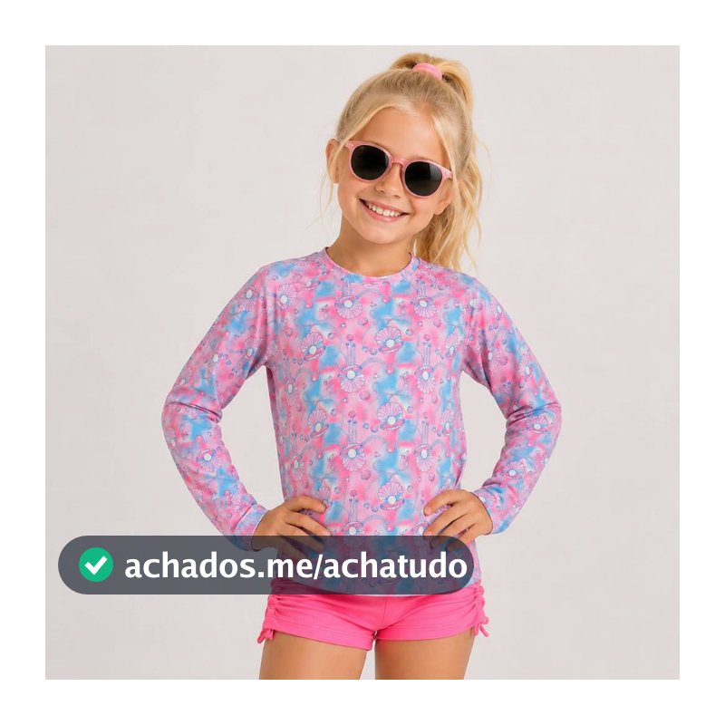 Conjunto UV Moda Praia Infantil Menina 6 ao 16 anos