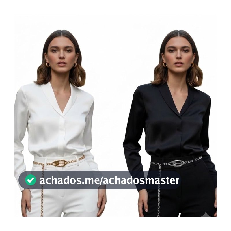 Cinto Feminino Corrente Metálica Fashion Ajustável Estilo Blogueira para Vestido Saia e Calça PP ao Plus Size - Maya