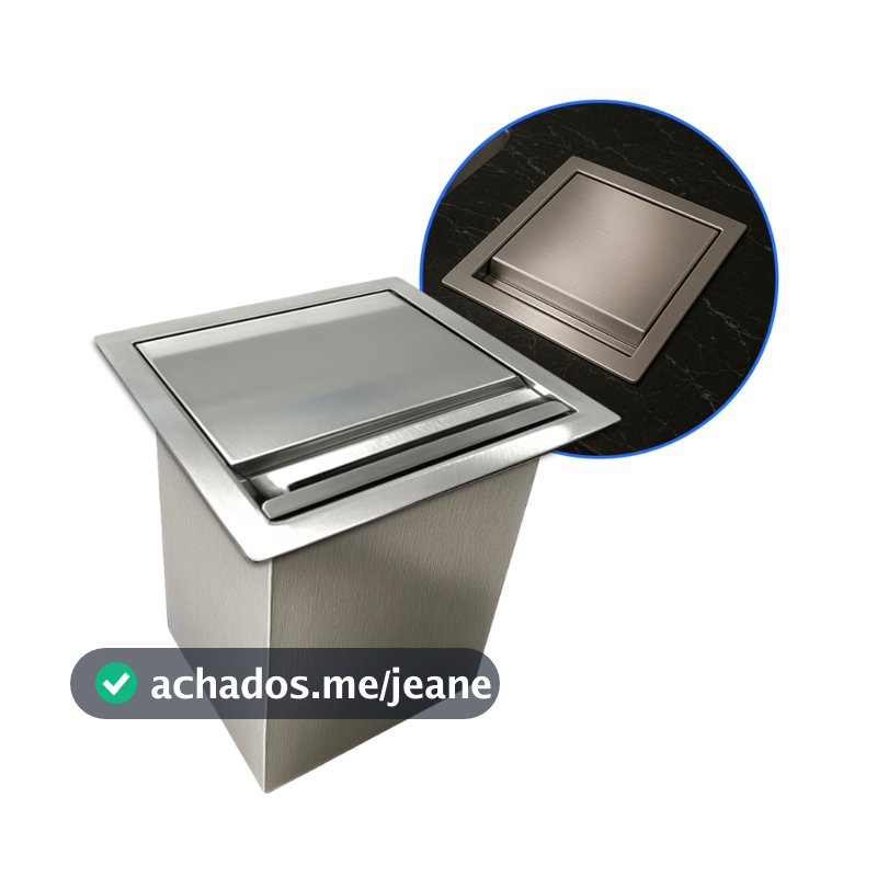 Lixeira De Embutir Em Inox Para Cozinha Pia P,M,G Lixo