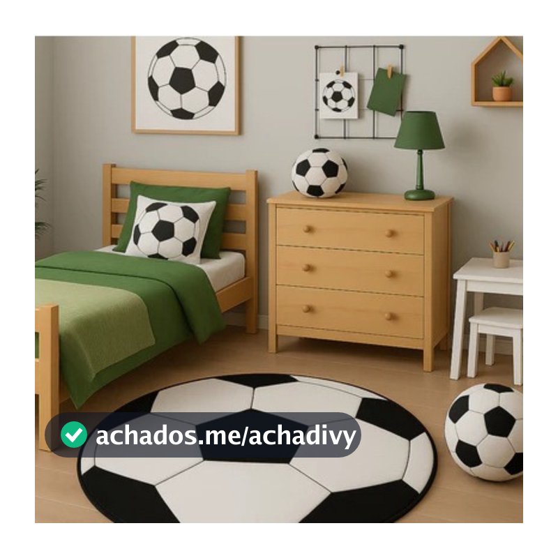 Tapete Pelúcia Quarto Criança Infantil Menino Menina Juvenil Bola Futebol Controle Escudo Decorativo