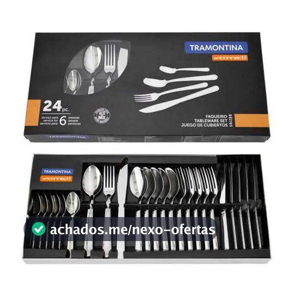 Faqueiro Jogo de Talheres Búzios 24 peças Faqueiro Tramontina Aço Inox Tramontina utensílios cozinha