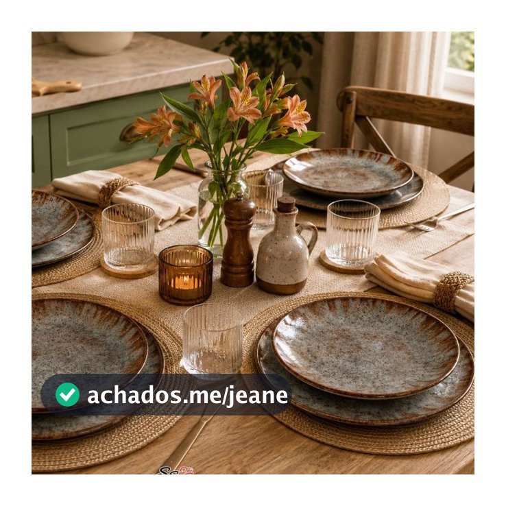 Jogo de pratos 6 peças em ceramica fundos Alleanza 25cm