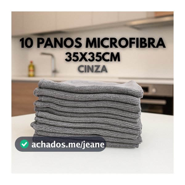 10 Pano Microfibra Mágico de Limpeza em Geral Multiuso Pequeno 35x35cm