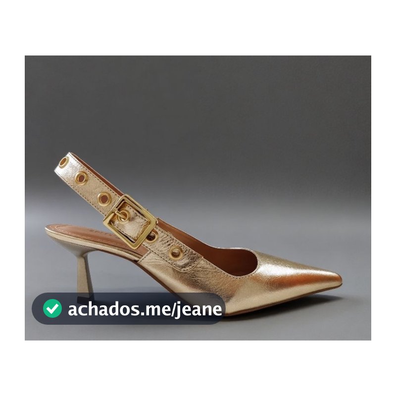 Scarpin Feminino Couro Legítimo Confortável Salto Médio Elegante Festa e Dia a Dia Slingback