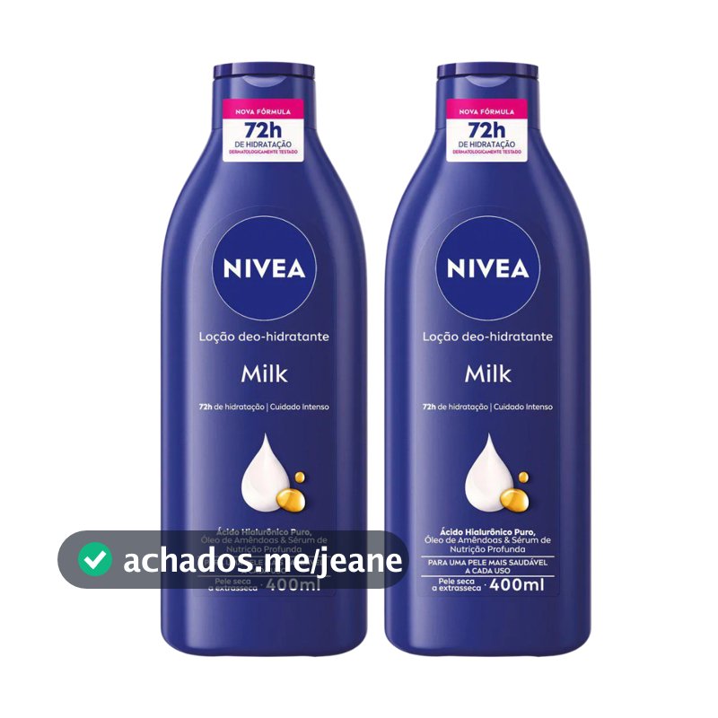 Kit Hidratante Nivea Milk 400ml cada Pele Seca a Extrasseca