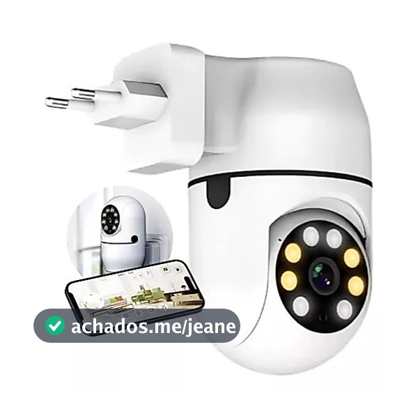 KIT 2 Câmera De Segurança Wifi Ip Tomada Parede 1080P Giratória App Yousee/icsee