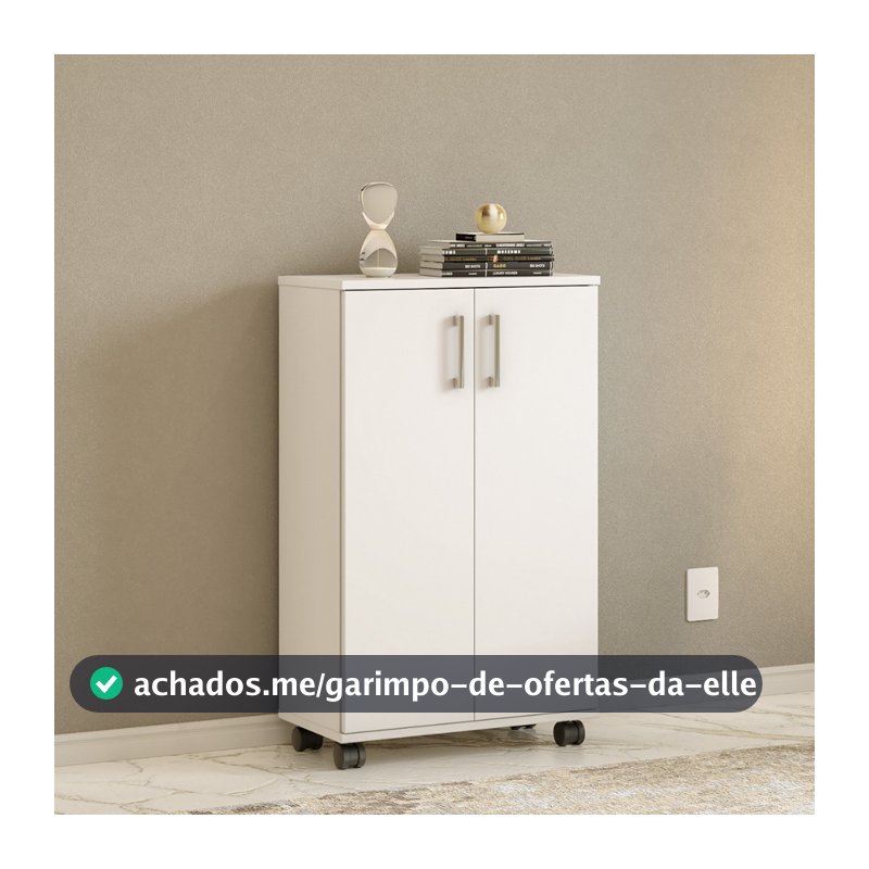 Armário Multiuso 96cm com Rodas 2 Portas | Lavanderia/Cozinha/Quarto | FULL