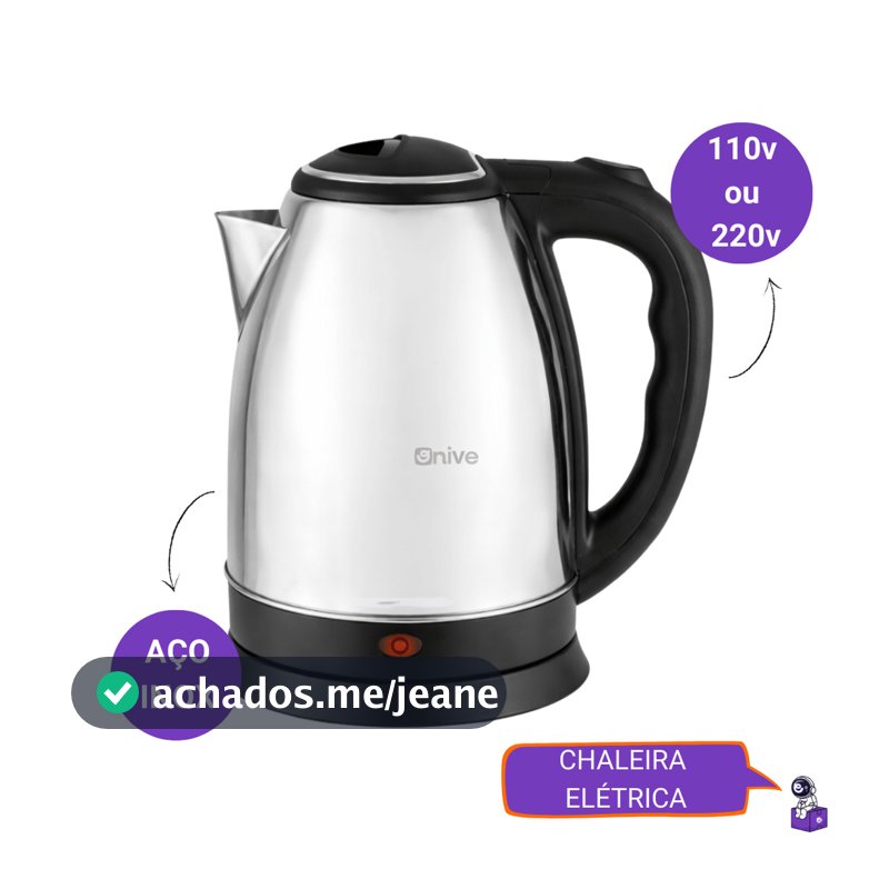 Chaleira Elétrica Inox 1.8 Litros Desligamento Automático Aquecimento Rápido