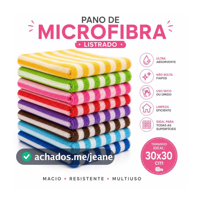 Panos De Limpeza Microfibra alta absorção Multiuso 30x30 para cozinha carro casa vidros