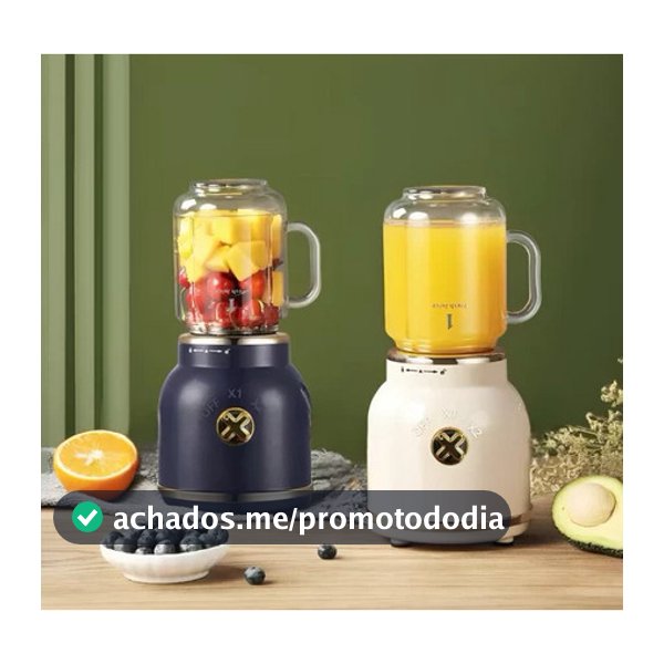 Mini Liquidificador Portátil Copo Caneca 500ml e 450ml Com 10 Lâminas, Tampa, Canudo e Copo Recarregavel 99P