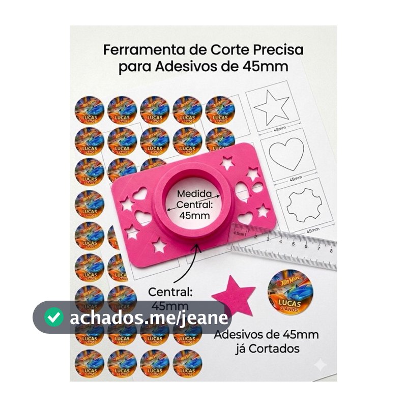 Cortador de Adesivos Circular 45mm Com 3 Lâminas Extra - Ferramenta de Precisão para Artesanato, Festas e Lembrancinhas
