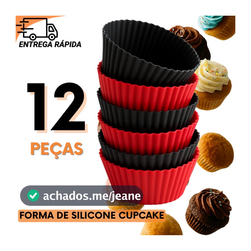 Jogo Forma Cupcake Silicone Antiaderente Para Confeitaria Lanchonetes e Uso Doméstico Dia dos Pais
