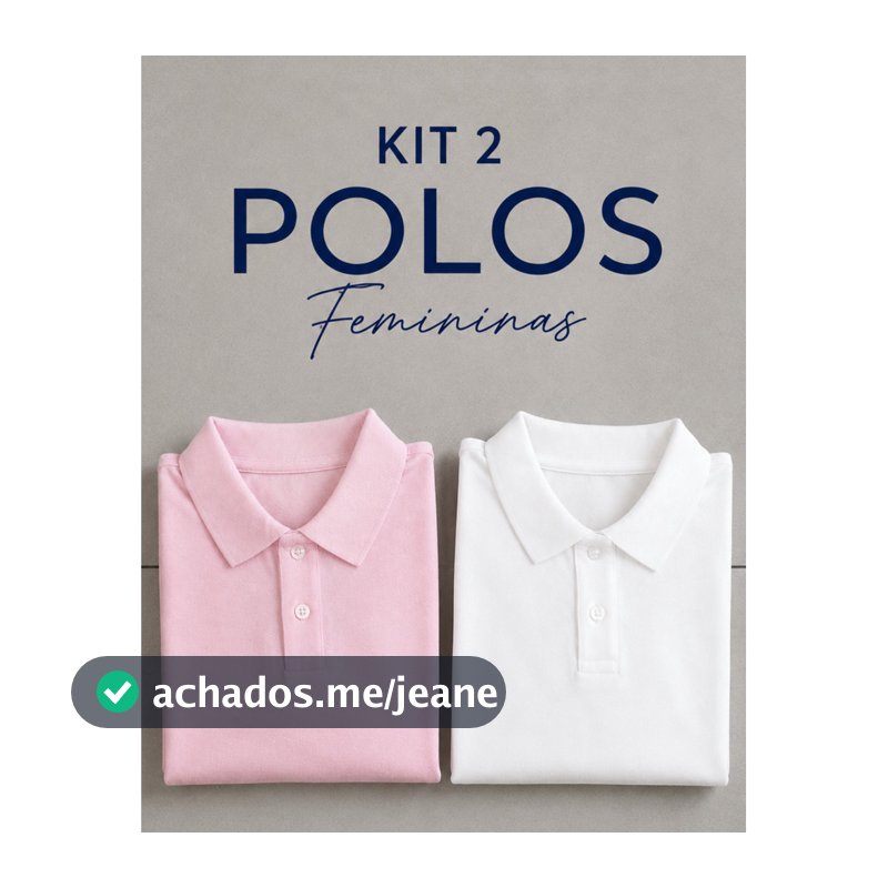 Kit 2 Camiseta Gola Polo Blusa Feminina Básica Piquet Algodão Premium Confortável Moda Gringa