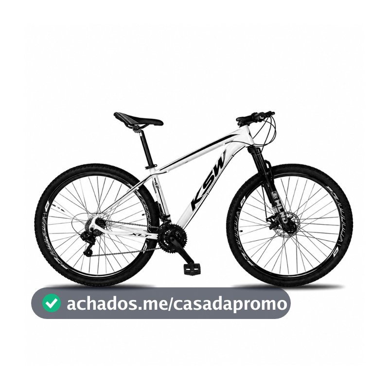 BICICLETA ARO 29 KSW XLT 21 MARCHAS SHIMANO FREIOS A DISCO QUADRO 17 BRANCA