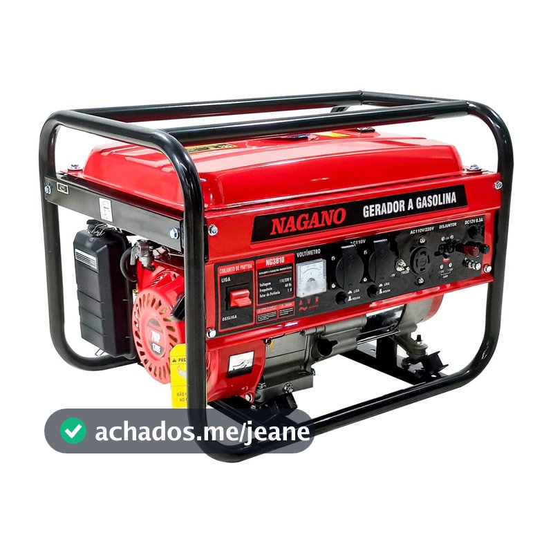 Gerador de Energia a Gasolina 3.6 KVA Monofásico 110v220v 7hp