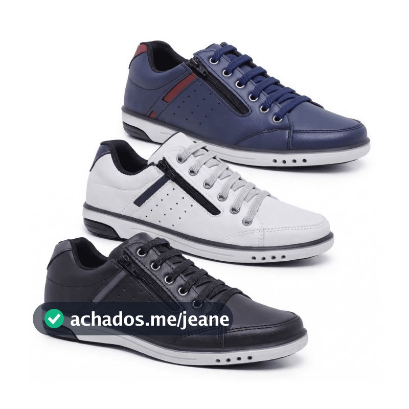 Kit 3 Pares Tênis Masculino Star Fox Elastico Confortavel 750 A2