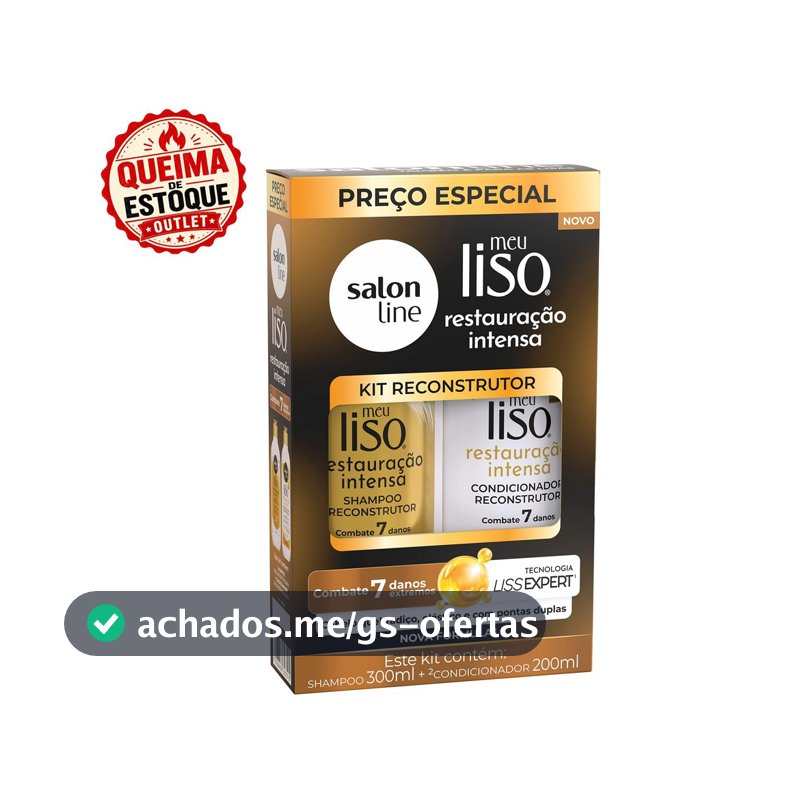 Kit Shampoo 300ml + Condicionador 200ml  Meu Liso Restauração Intensa