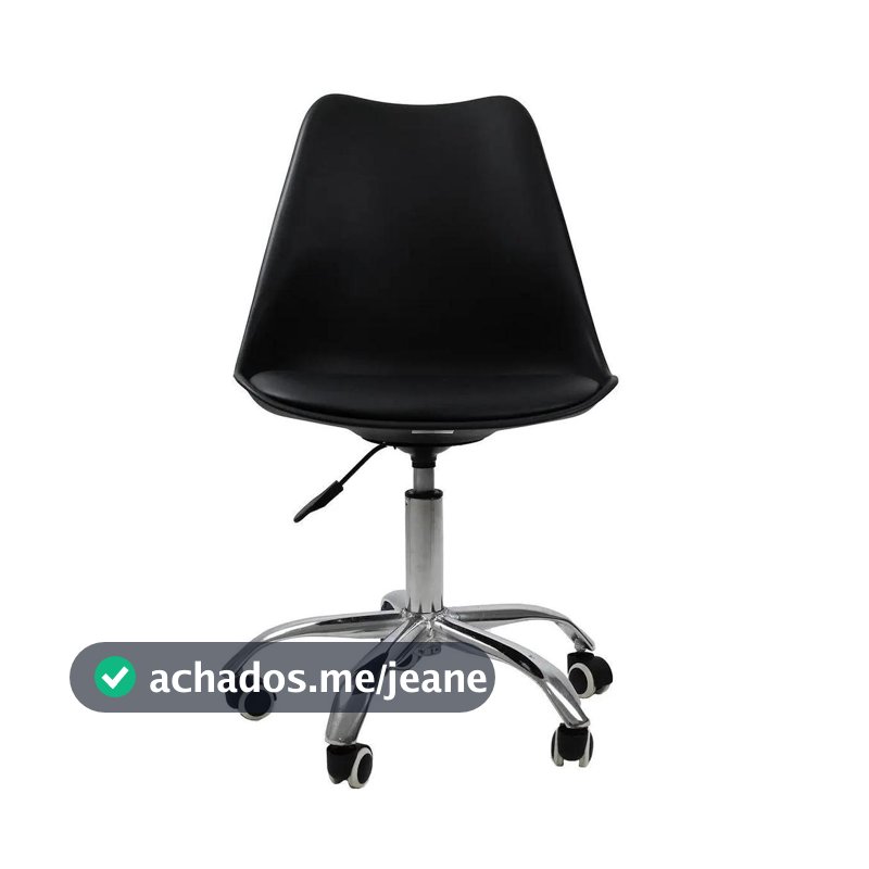 Cadeira de Escritório Secretária Fox Base Giratória Preta F032
