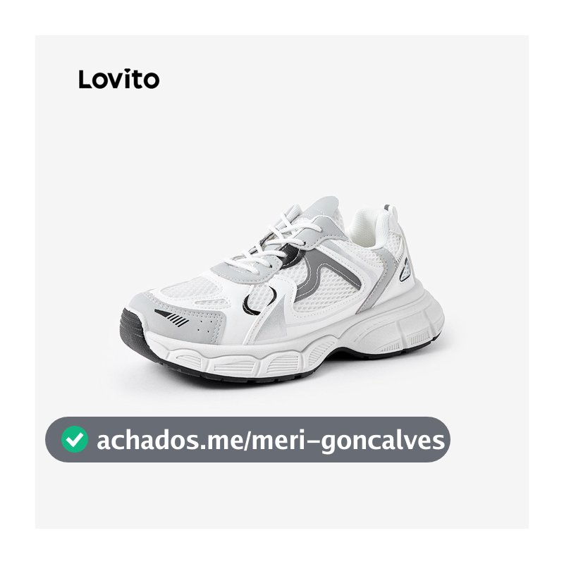 Lovito Tênis Casual Liso Com Sola Grossa E Respirável Estilo Coreano Para Pickleball Para Uso Diário E Atividades Ao Ar Livre Para Mulheres LFA45281