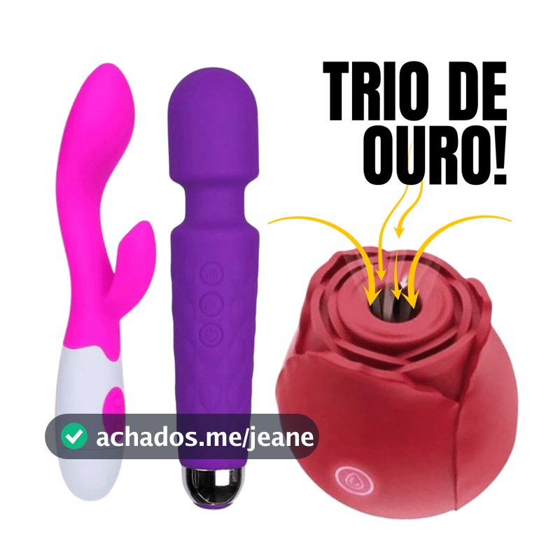 Kit 3 Vibrador Feminino (QUERIDINHOS SHOPEE) Varinha + Sugador Clitóris Estimulador +Vibrador Rabbit