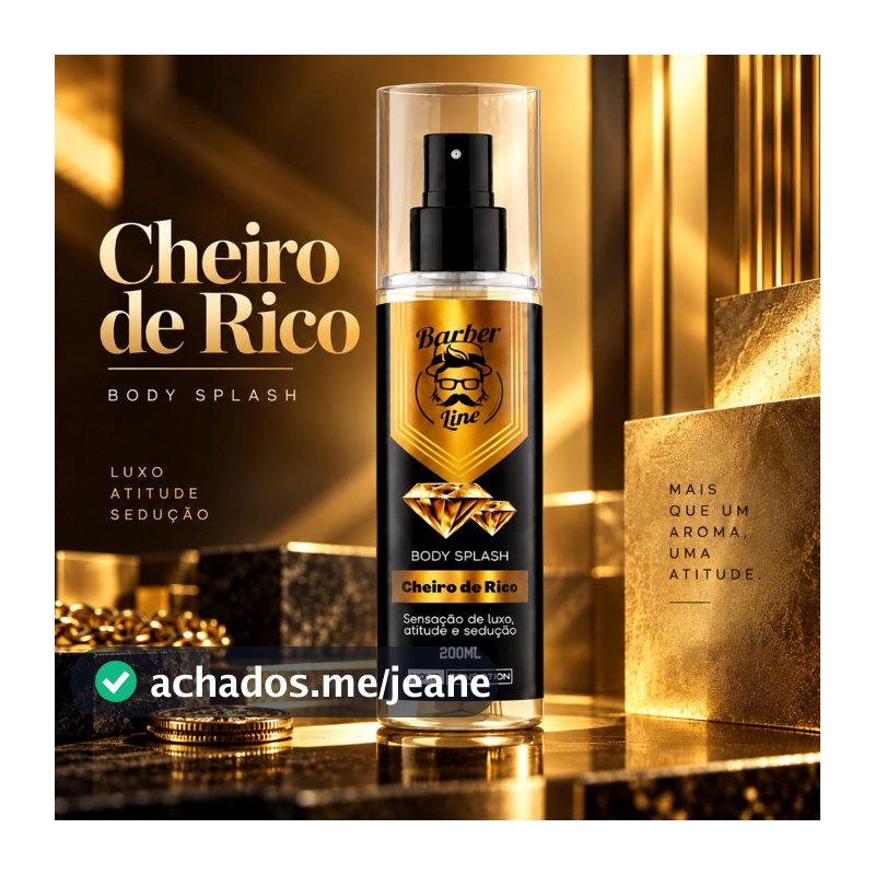 Body Splash Masculino Million Cheiro De Rico 200 ML Perfume Amadeirado Barber Line