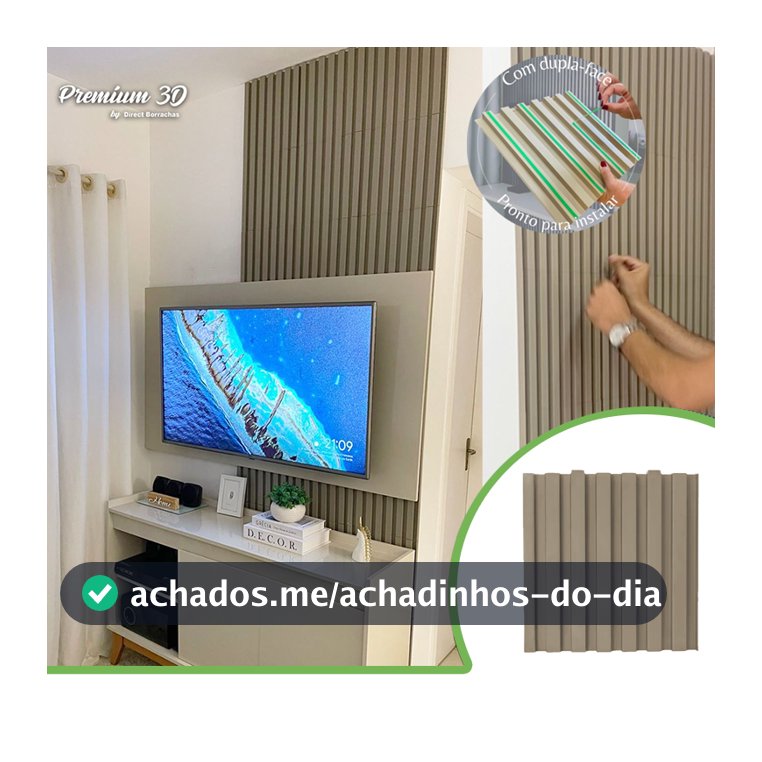 Kit 4m² Painel Ripado Fendi 30x30 - 44 peças | Anti-impacto | Autocolante