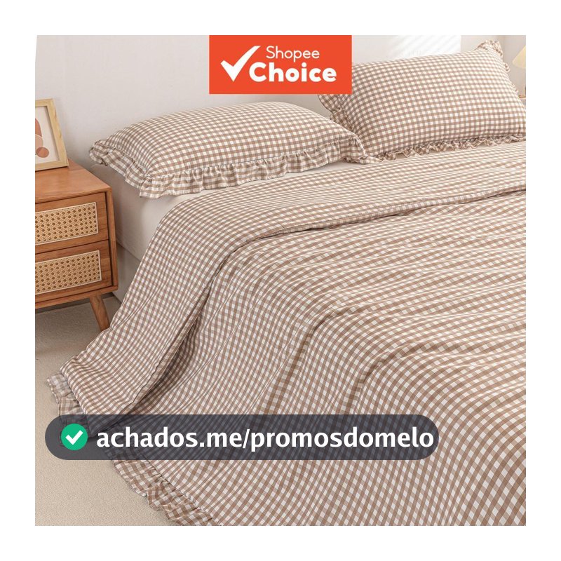 Conjunto De Cama Pastoral Country De 3 Peças – Capa De Edredom Com Babados Xadrez De Microfibra 100 % Ultramacia 1 + 2 F