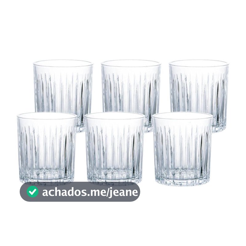 Jogo de Copos de Vidro Transparente 330ml 6 Peças Haus Concept Imperial