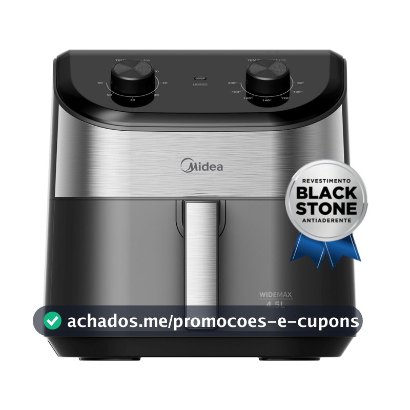 Fritadeira Air Fryer 4,5l Widemax Com Interior De Alumínio 1500w Midea 220V
