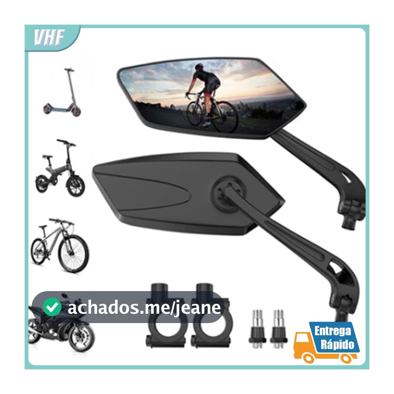 kit 2 Espelho Retrovisor Para Bicicleta Eletrica Bike Motorizada Mtb Guidão - Alta Qualidade
