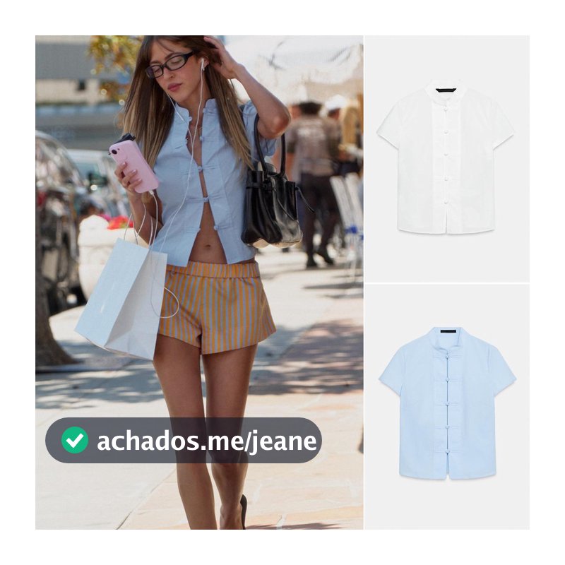 Camisa feminina com botões e nó de novos produtos de verão 2904256