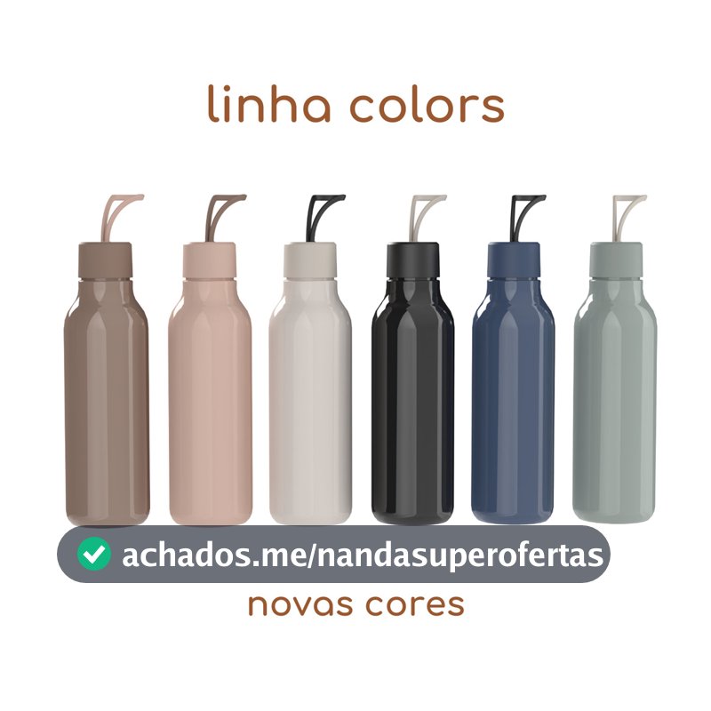Garrafa de Água Squeeze com Alça Colors Academia Escritório 700ml Ou