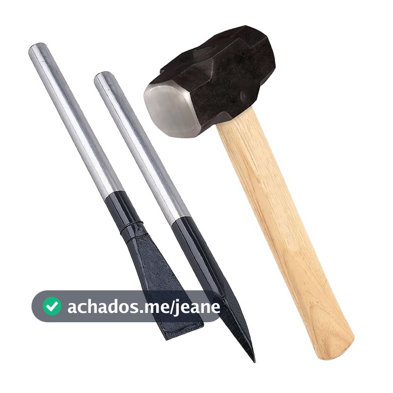 Kit Obra Marreta 500g Rio Claro + Talhadeira Ponteiro 3/4