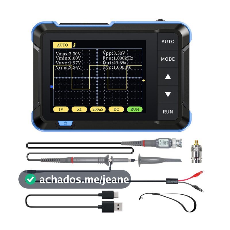 Mini Osciloscópio Digital FNIRSI DSO152 200KHz Portátil Azul