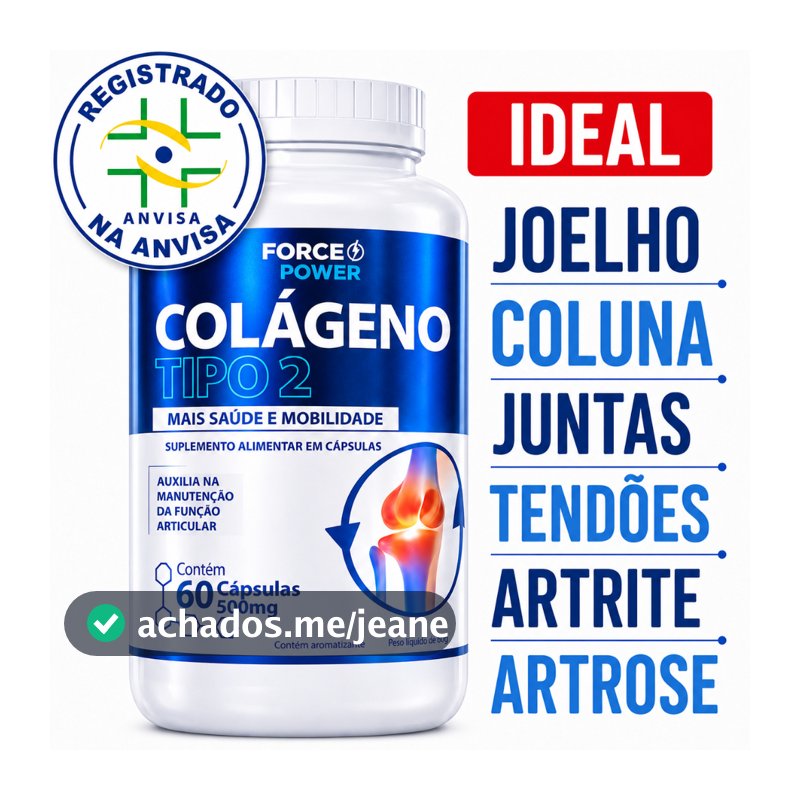 Colágeno Tipo 2 Original para Joelho Articulações Artrose Artrite 60 Cápsulas  POTE PARA 30 DIAS USO
