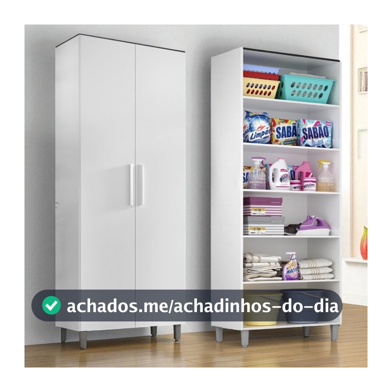 Armario de Lavanderia Melissa 2 portas e 5 prateleiras 2,24m
