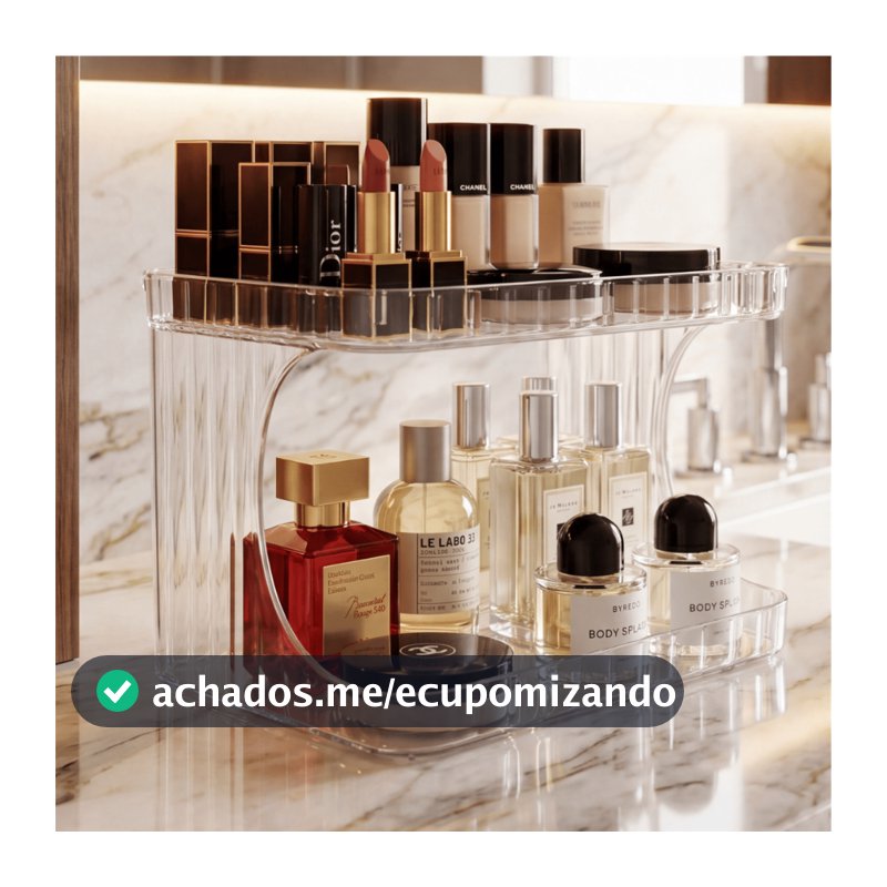 Organizador Prateleira Diamante Acrílico Porta Maquiagem Beleza linhas - Kaziva