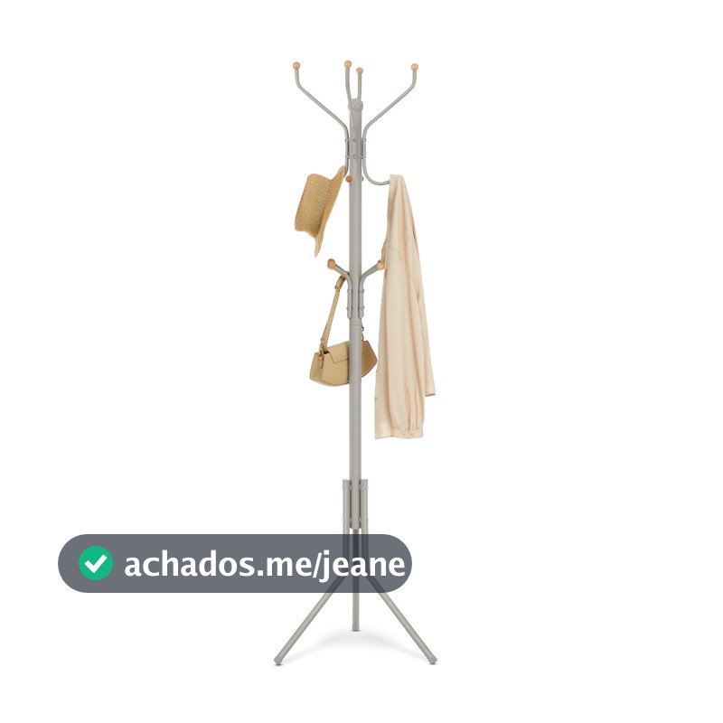 SONGMICS Cabideiro Chão Metal Árvore de Casacos com 12 Ganchos, para Sala ou Quarto, 49 x 182 cm, FULL