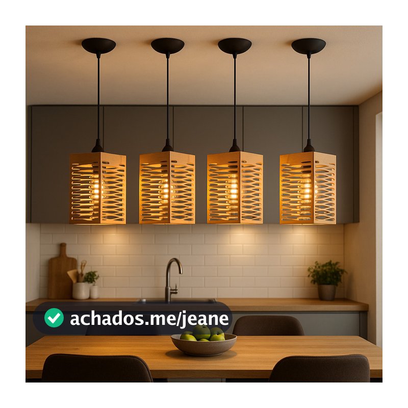 Kit 4 Luminárias Pendentes De Teto Estilo Moderno Área Gourmet