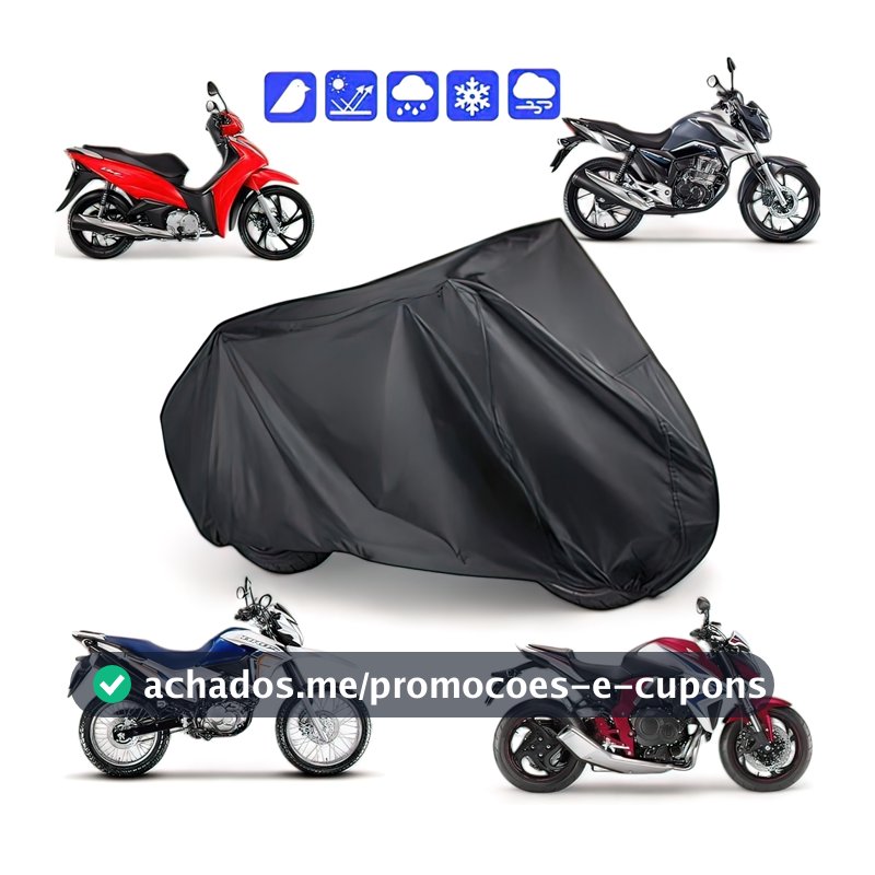 Capa de Cobrir Moto em Couro Forrada Impermeável Anti-Uv Protetora Anti-Risco