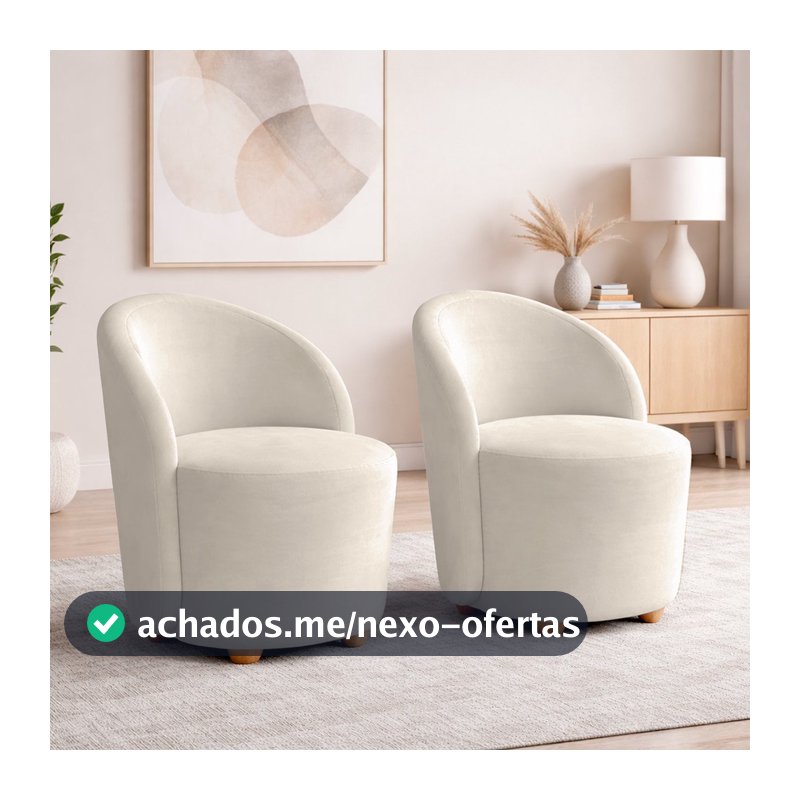 Kit 2 Poltrona Orgânica Denver Moderna para Sala Quarto