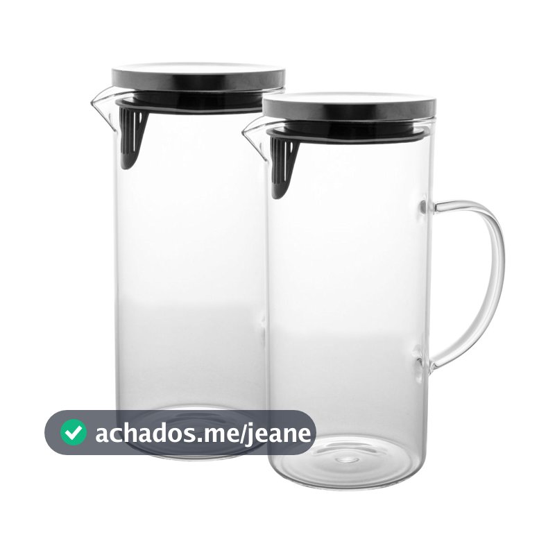 Jarra classic de Vidro Borossilicato com Tampa 1,4L | Unitário ou 2 Unidades | Wolff