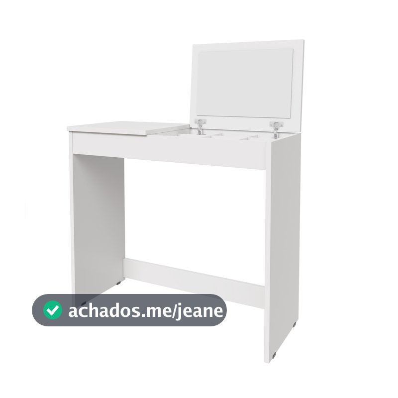 Penteadeira Escrivaninha com Espelho e Porta Joias Paris Branco Quarto Meninas - G4 Magazine