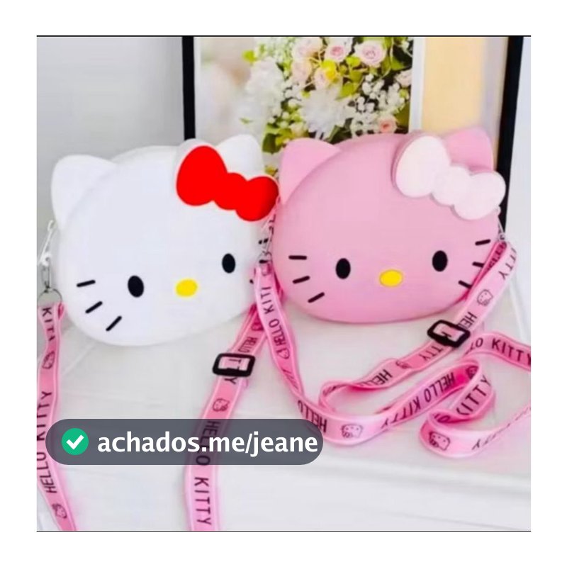 Bolsinha Infantil Silicone Hello Kitty ou Stitch | Alça Regulável | Bolsa Transversal Menina