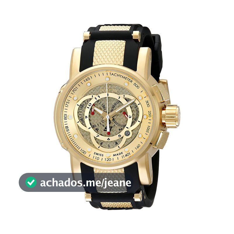 Relógio Invicta S1 Rally Masculino 0899 100% Original Cor da correia Preto Cor do bisel Ouro Cor do fundo Ouro