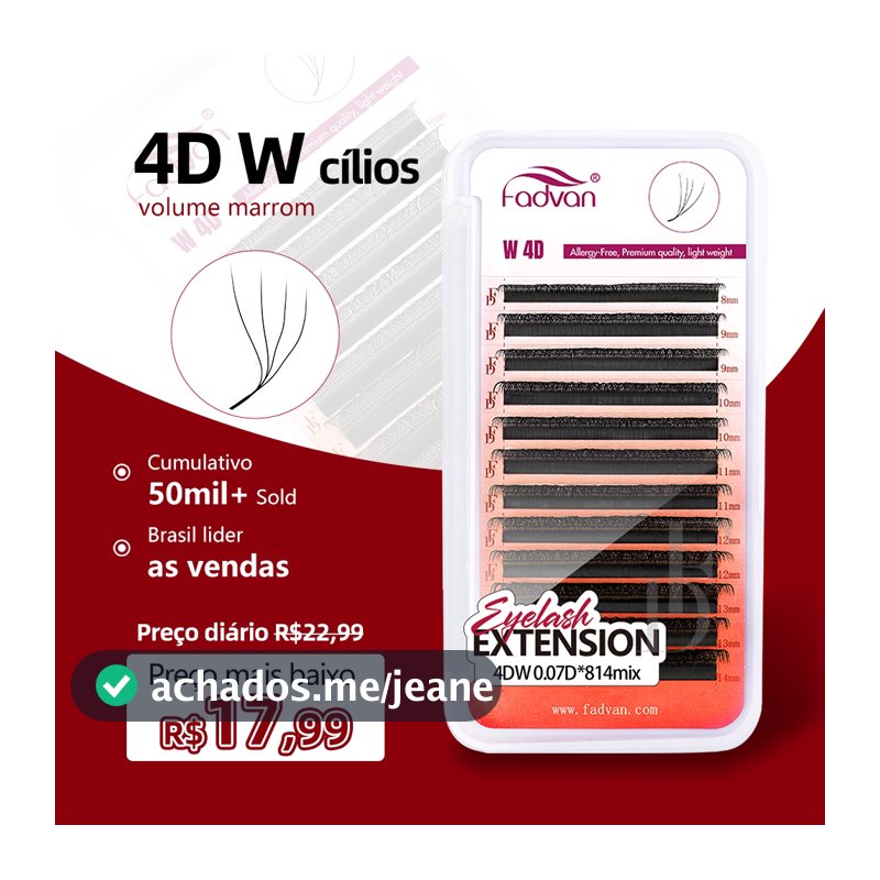 Fadvan 4D W Eyelash Extensão Fãs Falso Estilo Macio Vison Fácil De Enfeite marrom Cílios Naturais